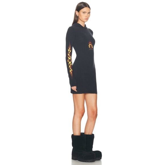 Balenciaga Hooded Dress in Washed Out Black - Picture 2 of 4